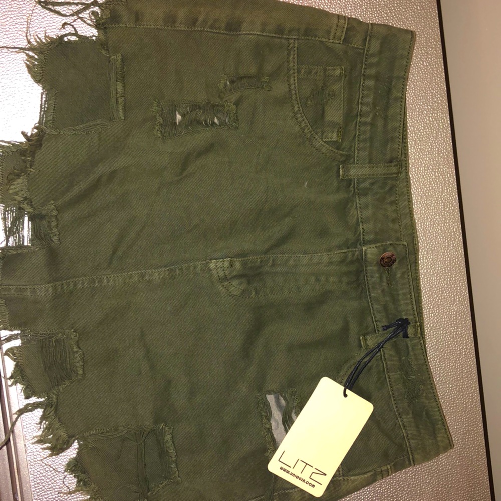 Khaki mini skirt